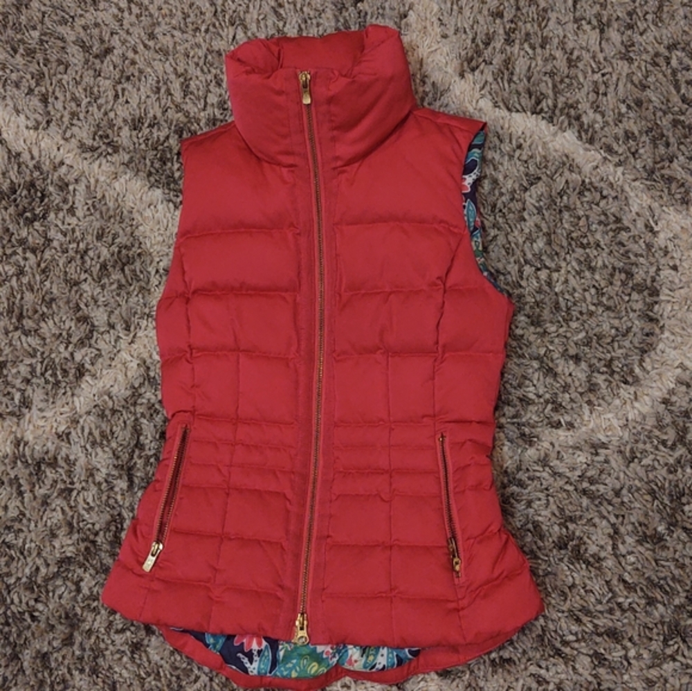 Lilly Pulitzer Isabelle Puffer Down Vest Pink